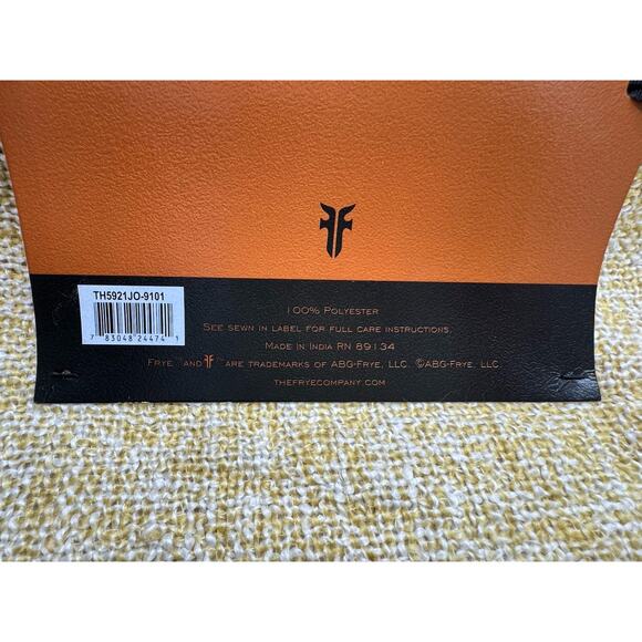 FRYE Oversized Marbled Fringe 50 x 70” Throw Blanket Tan Wheat NWT Warm Cozy - Picture 5 of 8